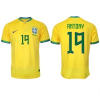 Camiseta Brasil Antony #19 Primera Equipación Replica Mundial 2022 mangas cortas